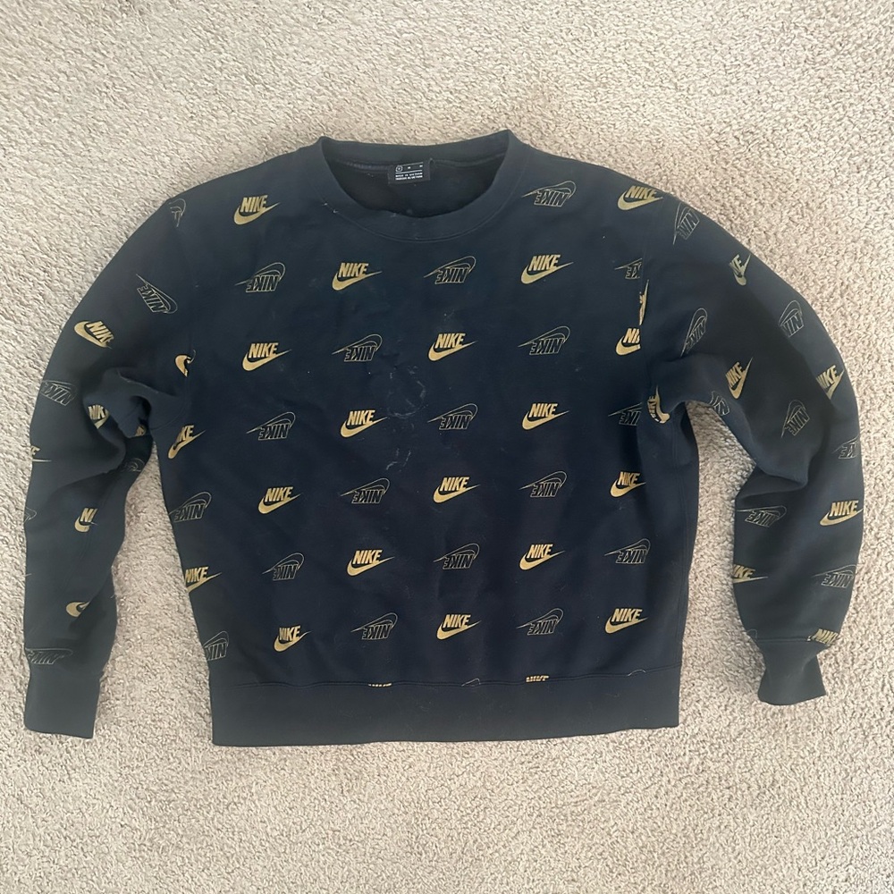 NIKE Black and Gold Crewneck Sweater